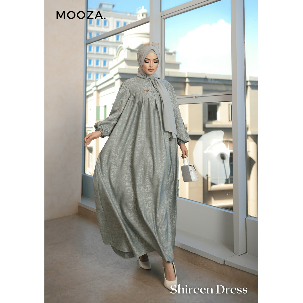 Shireen Dress Sage | Baju Gamis Lebaran | Baju Gamis Wanita | Gaun Pesta Mewah Elegan