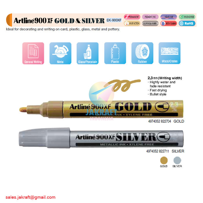 

Spidol Permanent Artline Paint Marker Ek-900Xf Anti Air 2.3 Mm