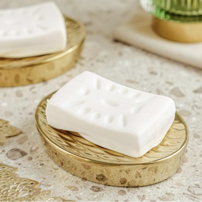 Soap Holder Tempat Tatakan Sabun Aesthetic Unik Elegan Gold Emas