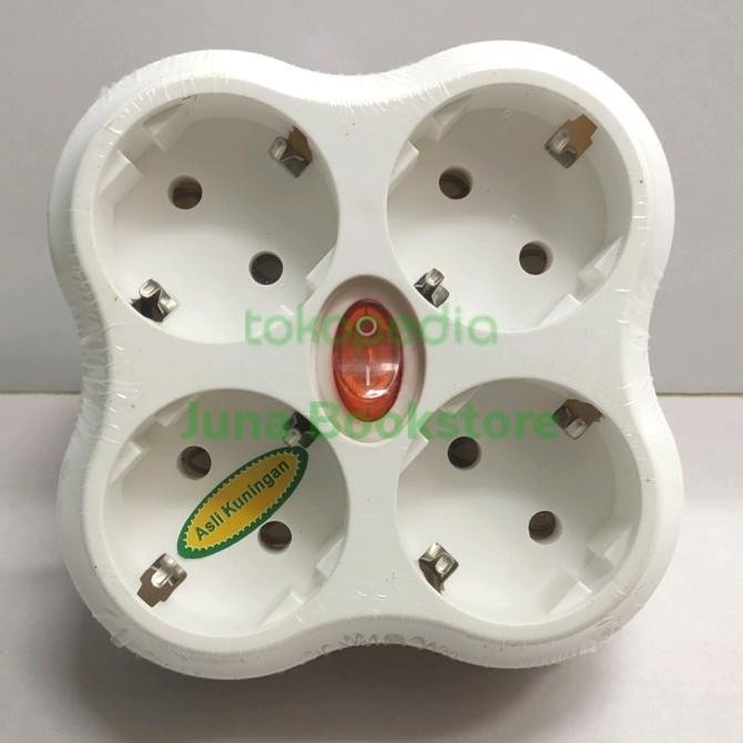 TERMURAH T MULTI COLOKAN LISTRIK 4 LUBANG STOP KONTAK 4 IN 1 SWITCH ON OFF SNI
