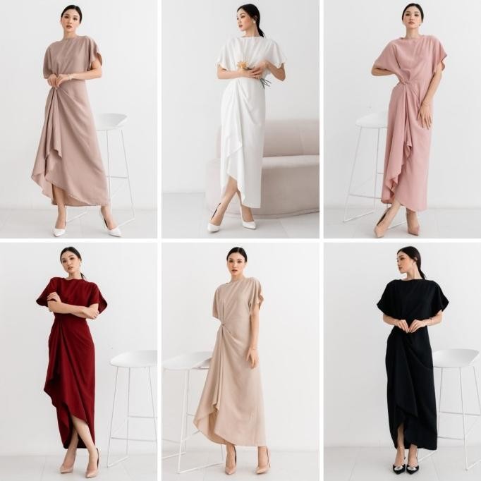 JH Raisa Maxi Dress Wanita Pesta Party Kondangan Lengan Pendek