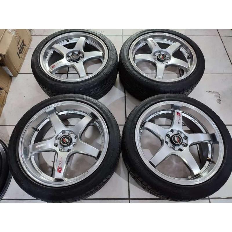 Lenso Ring 17 Lebar 7,5 Pcd 4X100 4X114 Et35/40 Ban Achilles 205 45 R17 Jazz Yaris Sigra Mobilio Fre