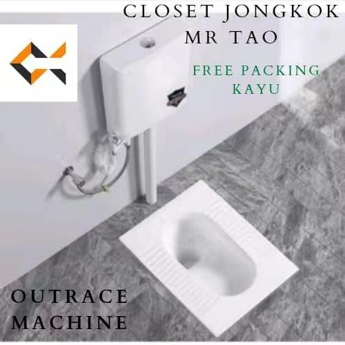 Mr.Tao 1 Set Kloset Jongkok Keramik + Water Tank Closet Jongkok Flush Wc Jongkok Toilet Kamar Mandi