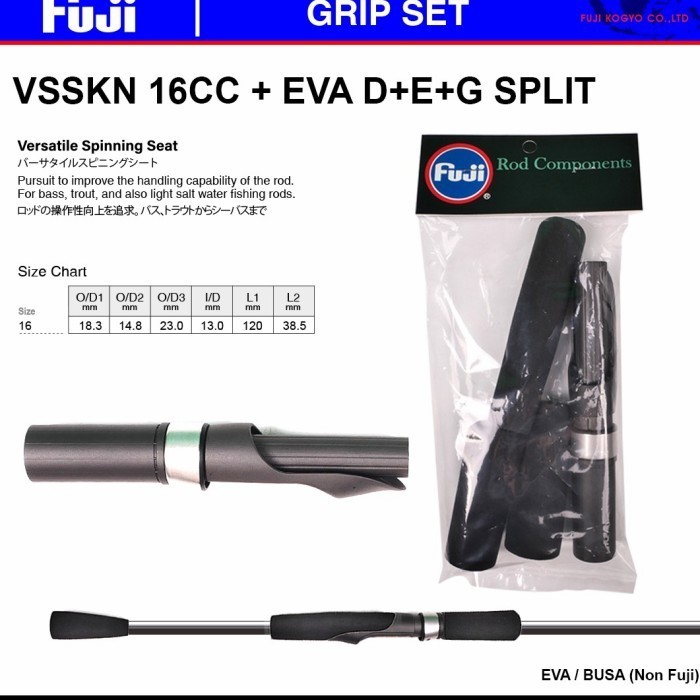 reelseat joran dudukan reel fuji set dengan busa original