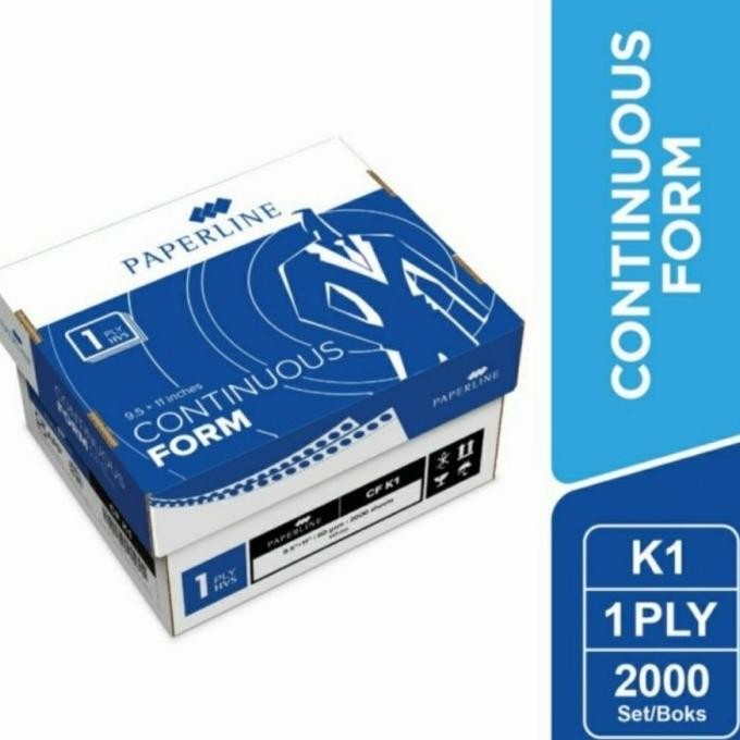 

sale! kertas continous form 1 ply 9,5 x 11 paperline/sinar dunia 2000 sheet