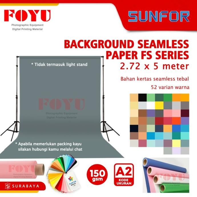 

sale! background backdrop paper kertas polos seamless sunfor 2.72 x 5 m fs i