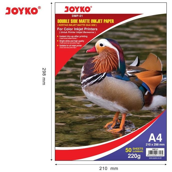 

sale! double side matte inkjet paper kertas 2 sisi joyko dmp-01 a4 50 sheets