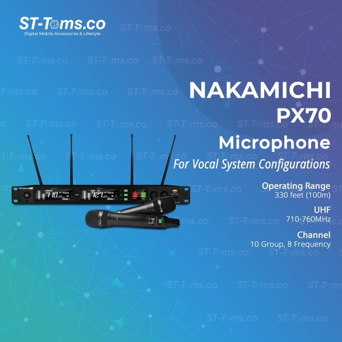Hilmawanmall - Nakamichi Px70 / Px 70 Professional Wireless Microphone With Receiver