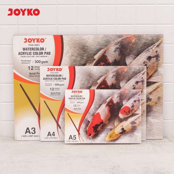 

Joyko Watercolour Book Pad Acrylic A5 A4 A3 PROFESSIONAL 300GSM / Buku Cat Air Akrilik Poster Gambar