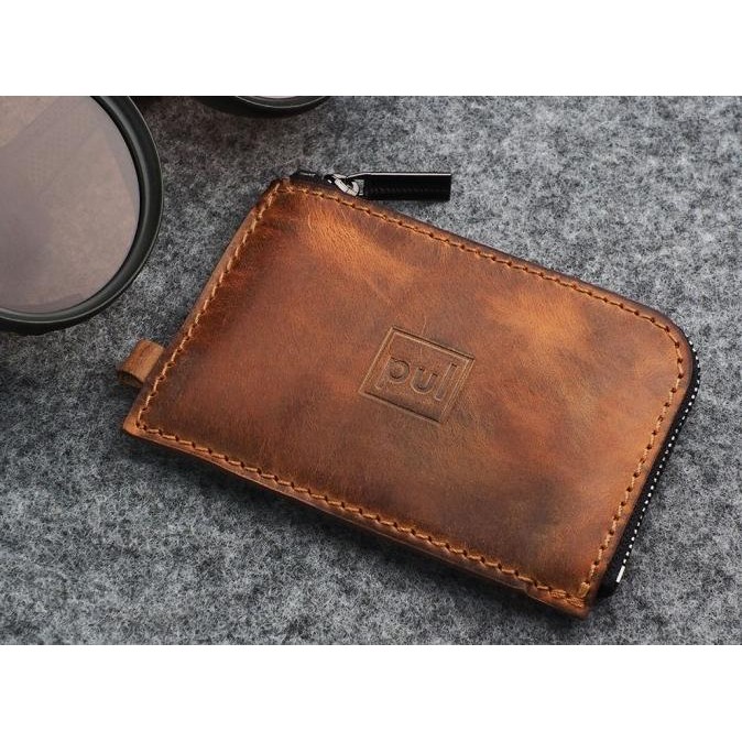 

sale! pularys oldtimer slim wallet - saddle leather (8 kartu, uang kertas, dan kantong koin)