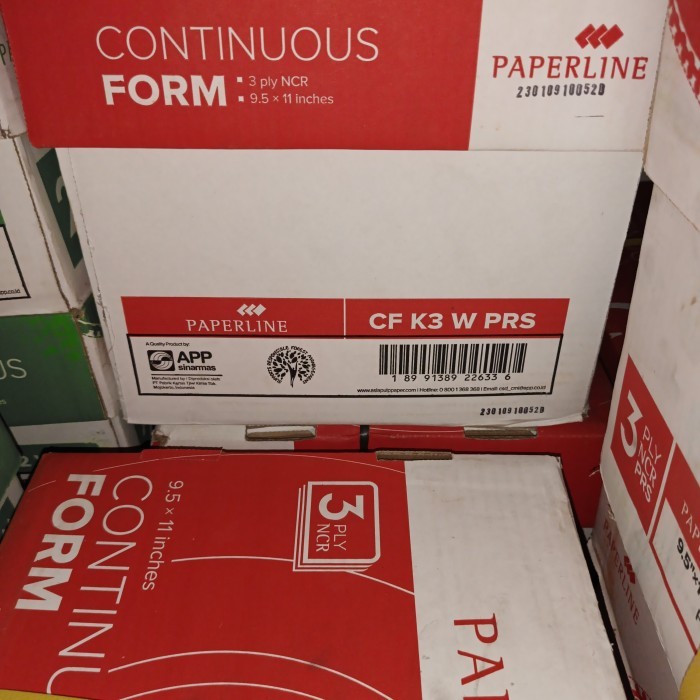 paperline continuous form 9 1/2 x 11 3 ply/2