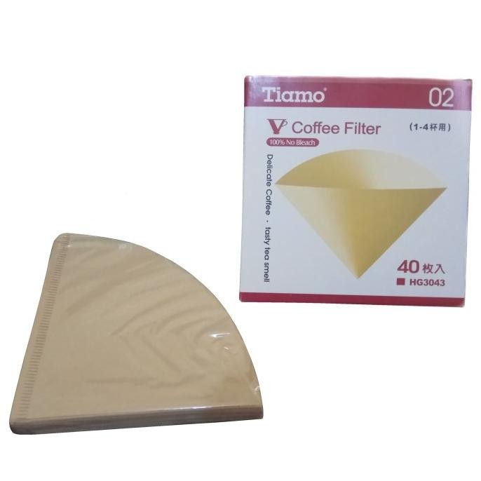 

sale! tiamo v60 coffee paper filter / kertas filter kopi hg3043-02-40m