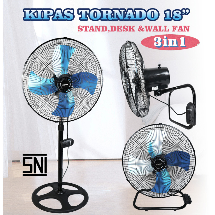 YASAKA: Y-1808 KIPAS ANGIN TORNADO BESI 18 INCH 3IN1
