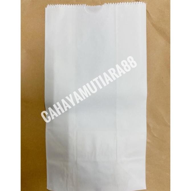 

sale! kantong kertas ayam/ roti/ paper bag putih tebal anti minyak/ laminasi