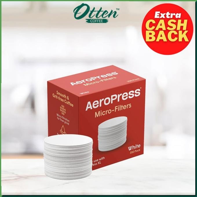 

sale! aeropress - original / go travel micro filter white (350 pcs) - kertas saringan kopi