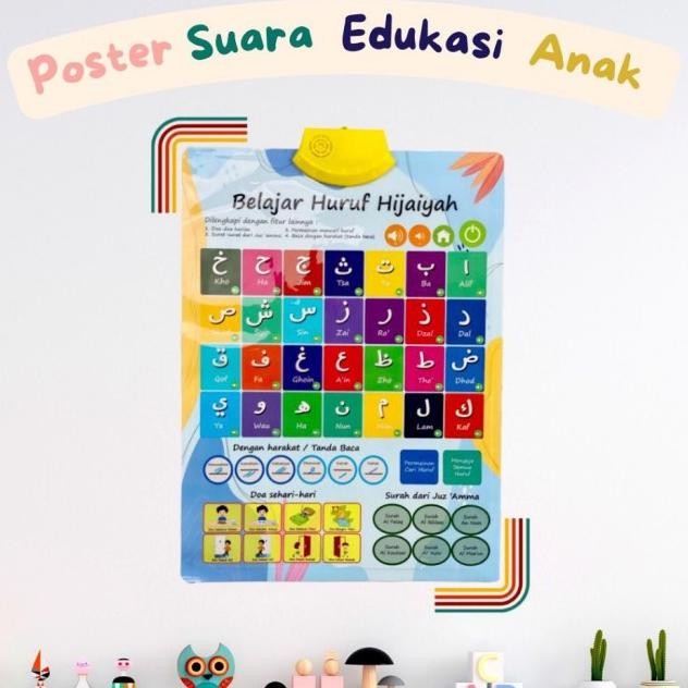 Poter Ngaji Huruf Hijaiyah Poter Eduai Ana Beruara Bahaa Indoneia Dan Englih Poter Tempelan Dinding