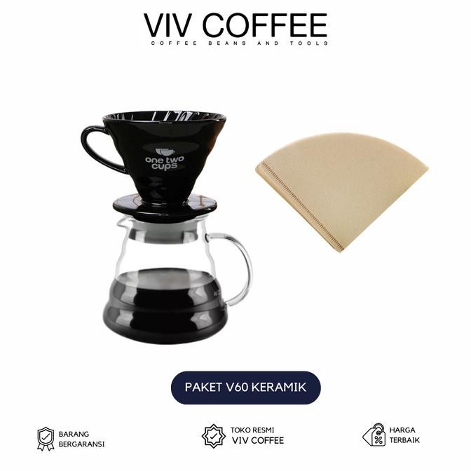 

sale! v60 dripper set keramik dengan server kertas filter kopi 100pcs