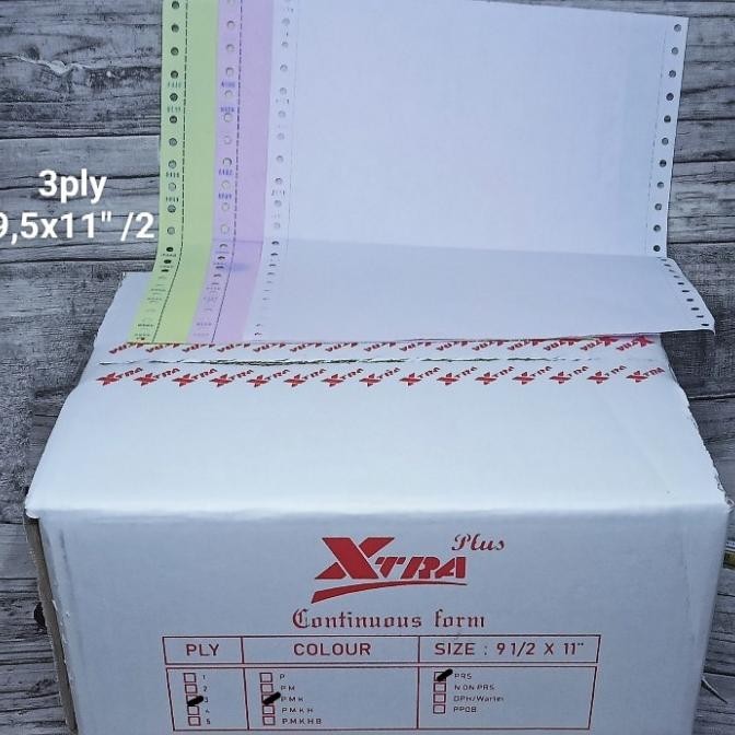 

sale! kertas continous 3ply 9.5x11inc bagi 2 ncr berkualitas