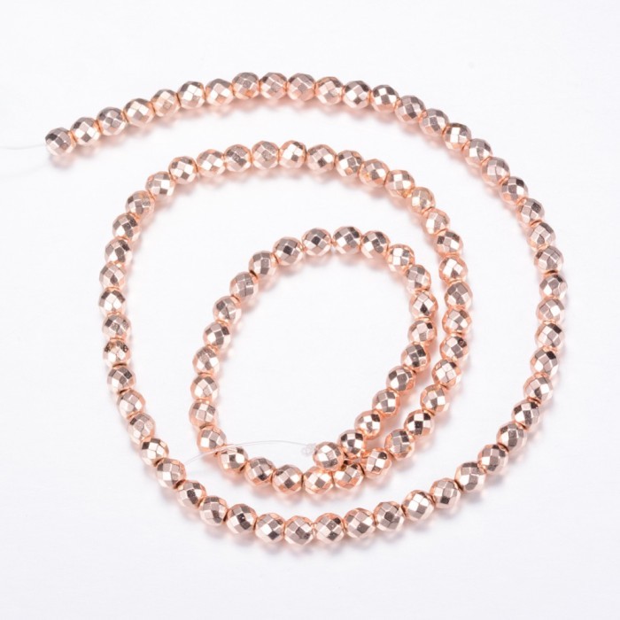 

TERBARU! 1 Untai Manik-Manik Hematite Sintetis Non Magnetik Warna Rose Gold