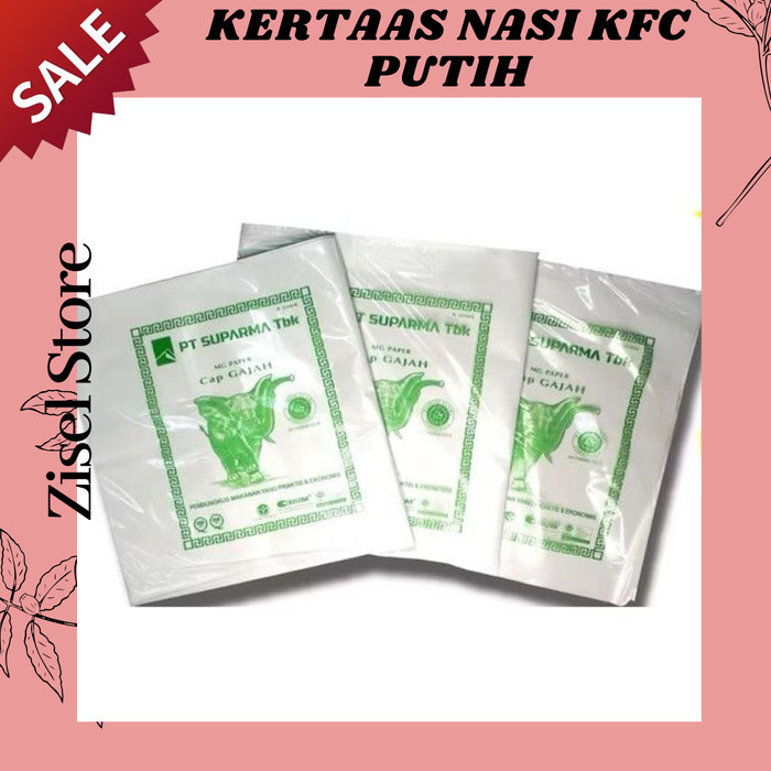 

Kertas Nasi KFC / Kertas MCD / Kertas Burger Kebab Kertas Bungkus Nasi Cap Gajah Isi 100