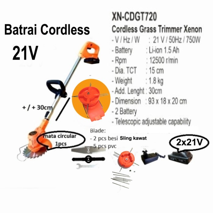 XENON CDGT720 Mesin Potong Rumput Baterai Grass Trimmer Cordless 20V