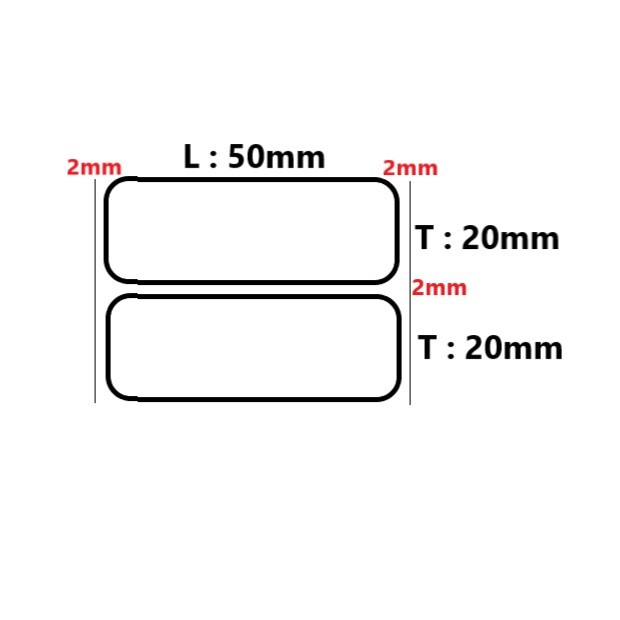 

HOT SALE! Silver Pett 50x20mm 1Line 1000pcs Gap 2mm Core 1 Inchi / Label Barcode