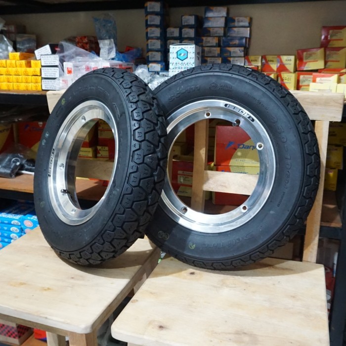 ] Paket Velg Tubeless Vespa Ring 10 Vrossi & Ban Delitire SC111