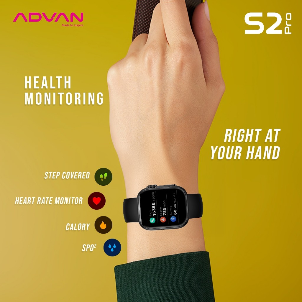 NEW PRODUCT ADVAN Smartwatch S2 Pro AMOLED 1.95" Clear Display Ai Voice Baterai Tahan Lama 100+ Mode