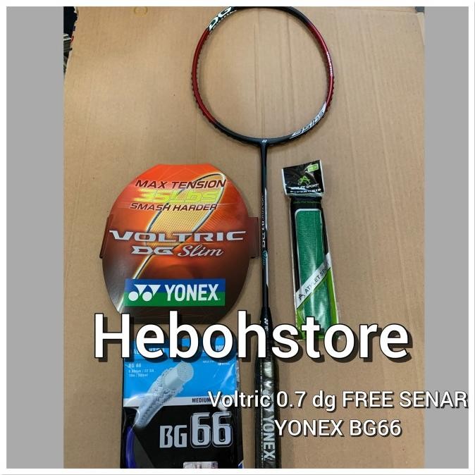 Raket badminton YONEX VOLTRIC 0.7DG SLIM+BONUS SENAR YONEX BG66 ORI