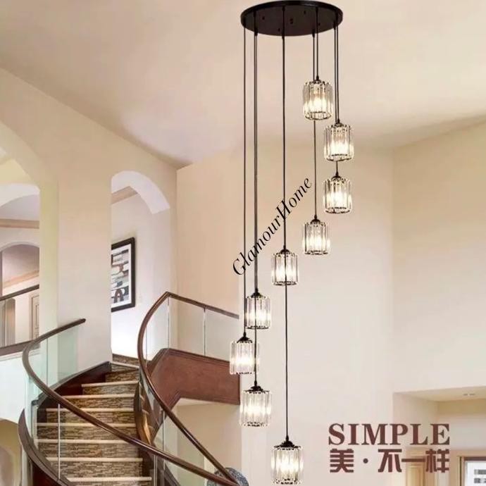 Sale Lampu Gantung Void Tangga Minimalis Kristal / Lampu Gantung Kristal Tangga