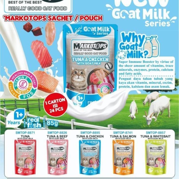 

Makanan basah sachet MARKOTOPS 85gram 1dus isi 24pics