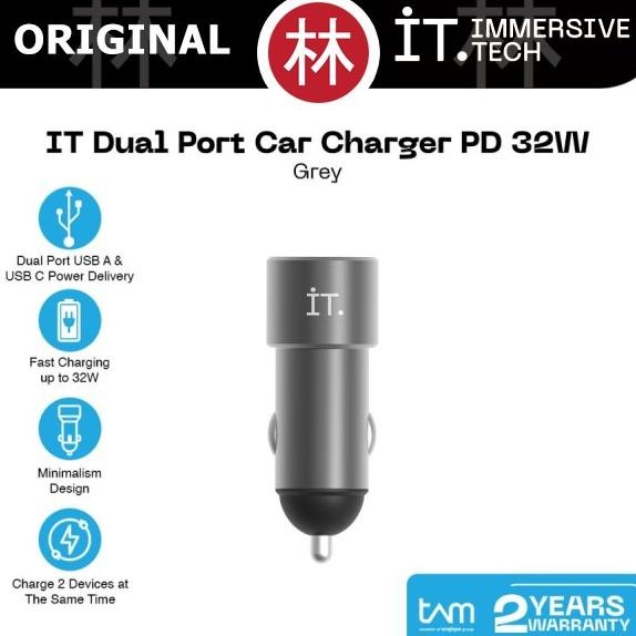 Sale It Ibox It Dual Port Car Charger Power Delivery 32W Usb-A Usb-C Fast Charging Garansi Resmi Tam