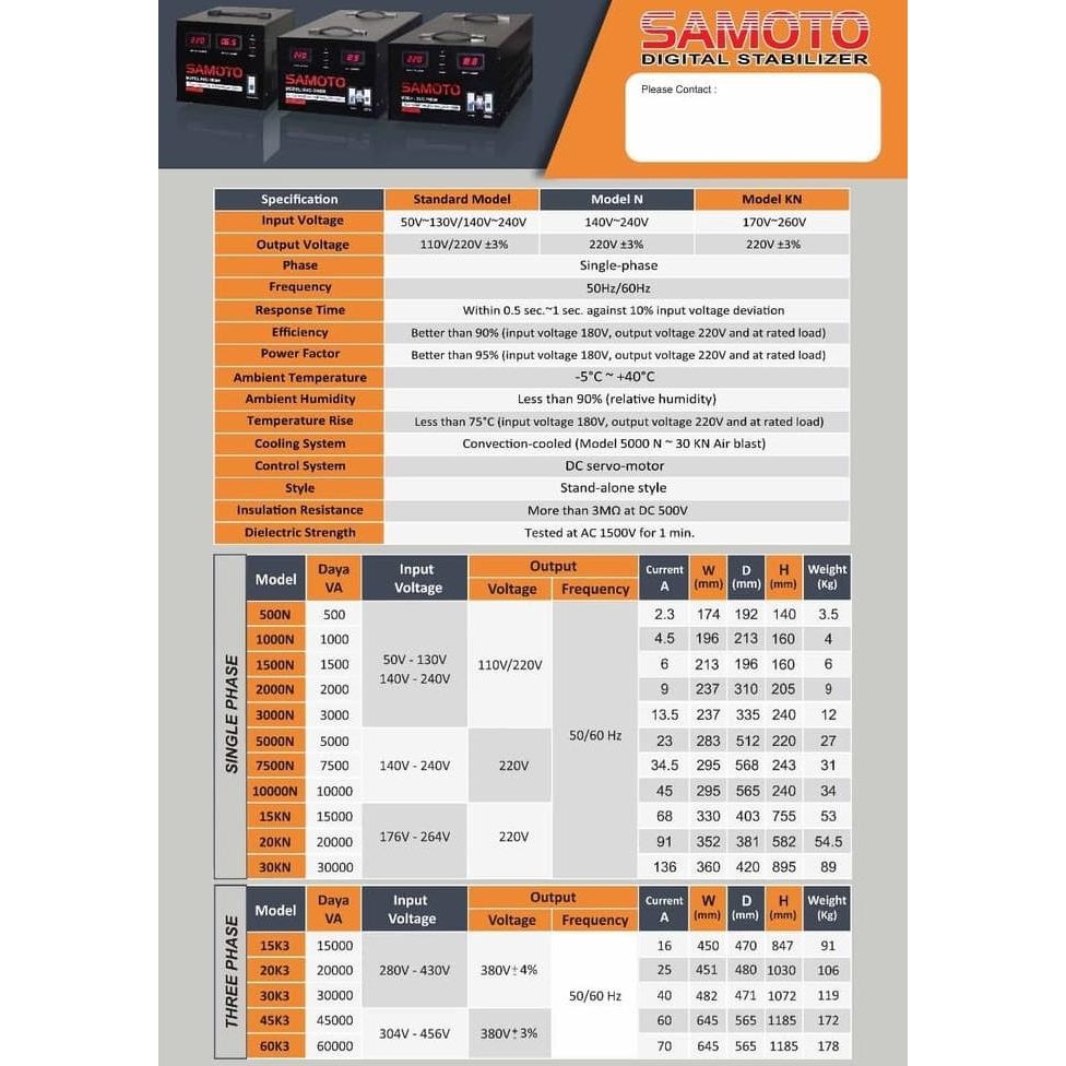 Stabilizer listrik Rumah Kulkas AC freezer mesin SA MOTO 3000 [ CHETKI ]