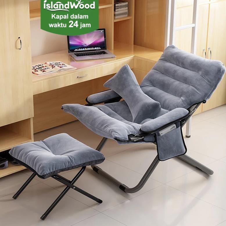 Kursi Malas Tempat Tidur Lipat Kursi Lipat Dengan Pijakan Kaki Kursi Santai Malas Portable Kursi San