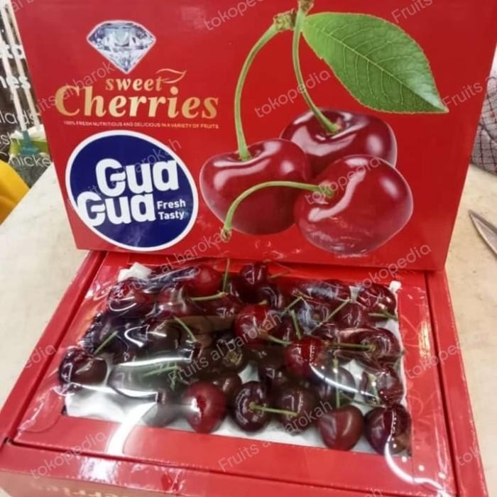 

Buah Cherry Red Gua Gua Import Super Premium 500 Gram | Pack Terbaru 100 % Original