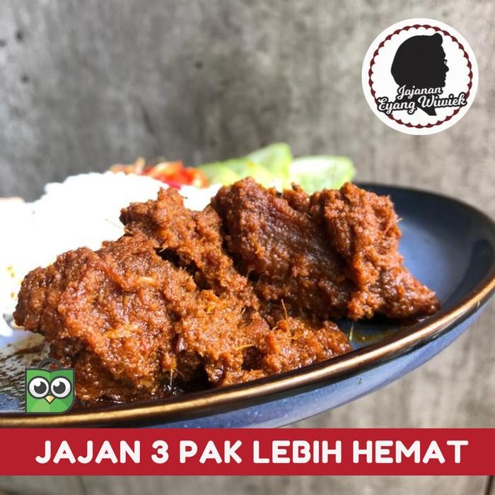 

Rendang Daging Sapi Pedas Minang Jajanan Eyang Wiwiek - Paket 3 Pak New 100 % Original