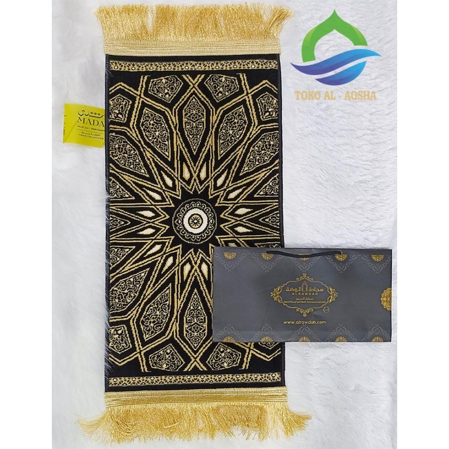Sajadah Mini/Sajadah Kepala Payung Madinah Hitam-Mada Carpet Termurah 100 % Original