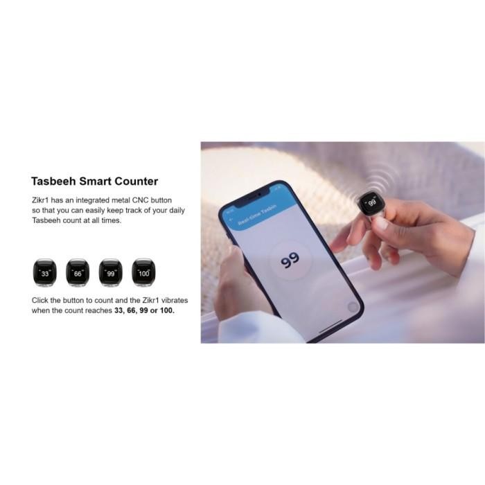 Iqibla Zikr Ring Alloy Cincin Tasbih Digital Premium M02 New 100 % Original