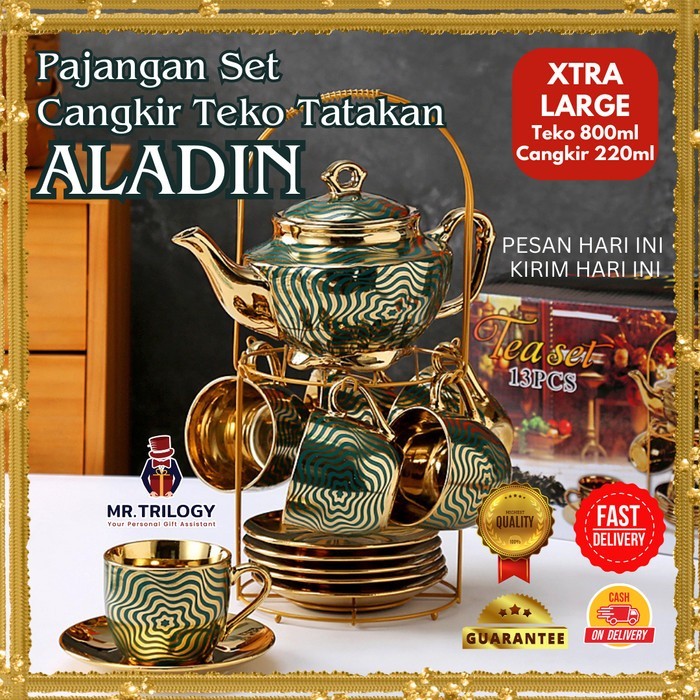 TERBARU Hampers Cangkir Set Teko Tatakan ALADIN Gelas Souvenir Pajangan Set BISA GOSEND