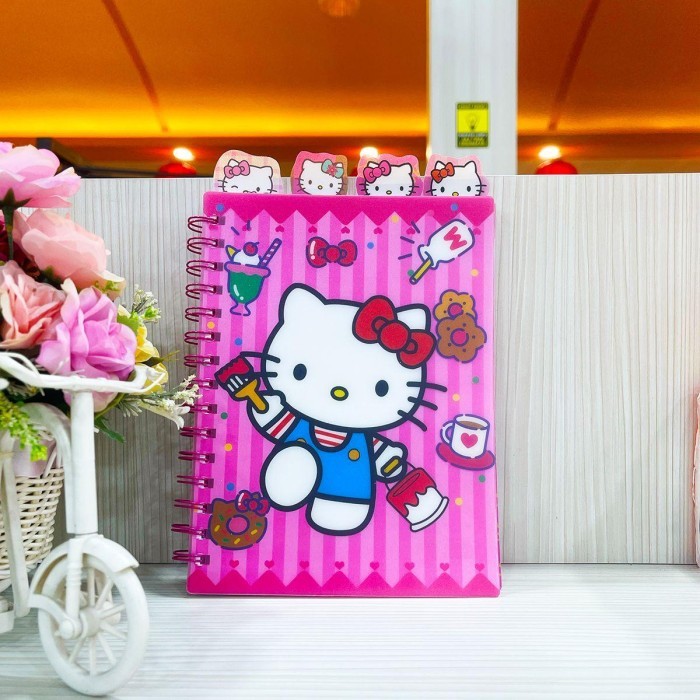 

Notebook Buku Catatan A5 Notebook Ring Buku Agenda Hellokitty Pp001