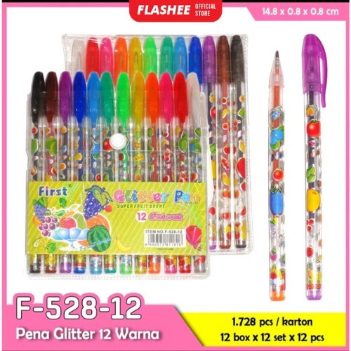 

Flashee Pulpen Gel Warna Glitter Pen Glitter Warna Warni Glitter Pen Squeezy 12 Warna