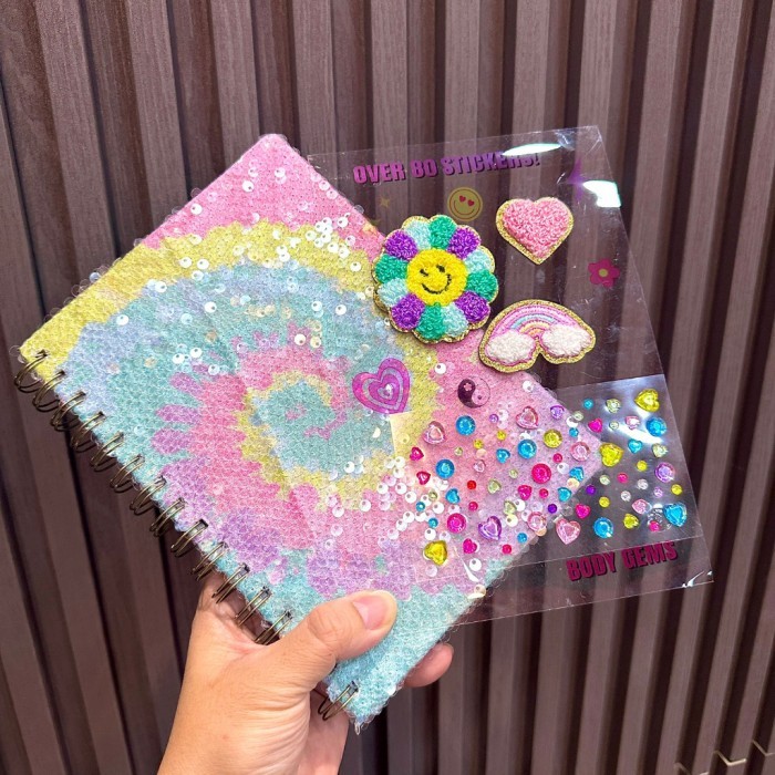 

Notebook Bulu Diary Set Stiker Buku Tulis Anak Lucu Stationery Set