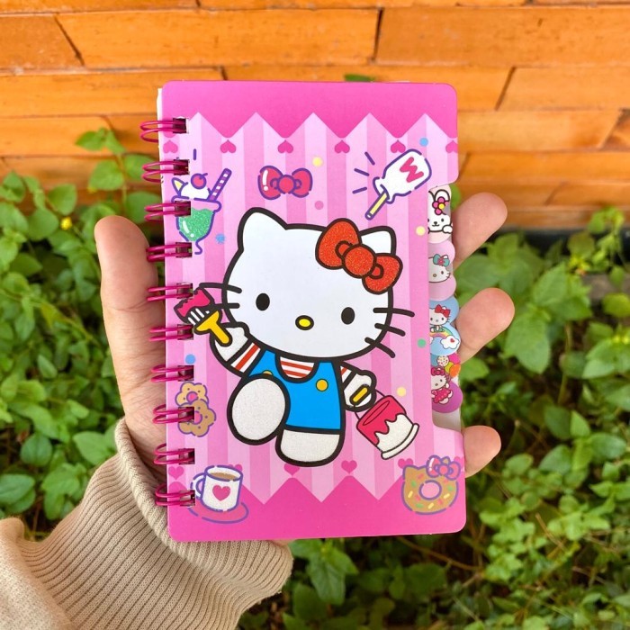 

Notebook Mini Hello Kitty Buku Ring A6 Isi 80 Lembar Agenda Kecil