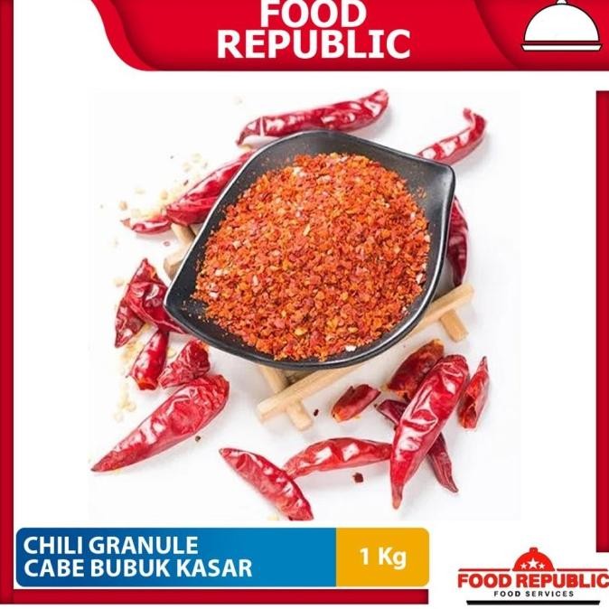 

Chili Granule 1 KG / Cabe Bubuk Kasar / Cabe Granules Import Halal TP