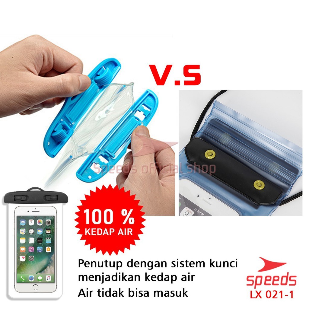 SPEEDS Sarung HP Tempat HP Case Kantong Anti Air Waterproof Handphone Anti Air Max 7Inch 021-1