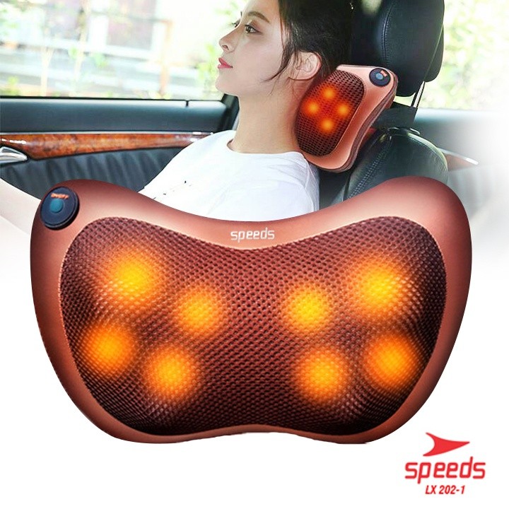 SPEEDS Bantal Pijat 8 Bola Massage Pillow Mobil dan Rumah Car Home Bantal Pijat Leher Punggung New