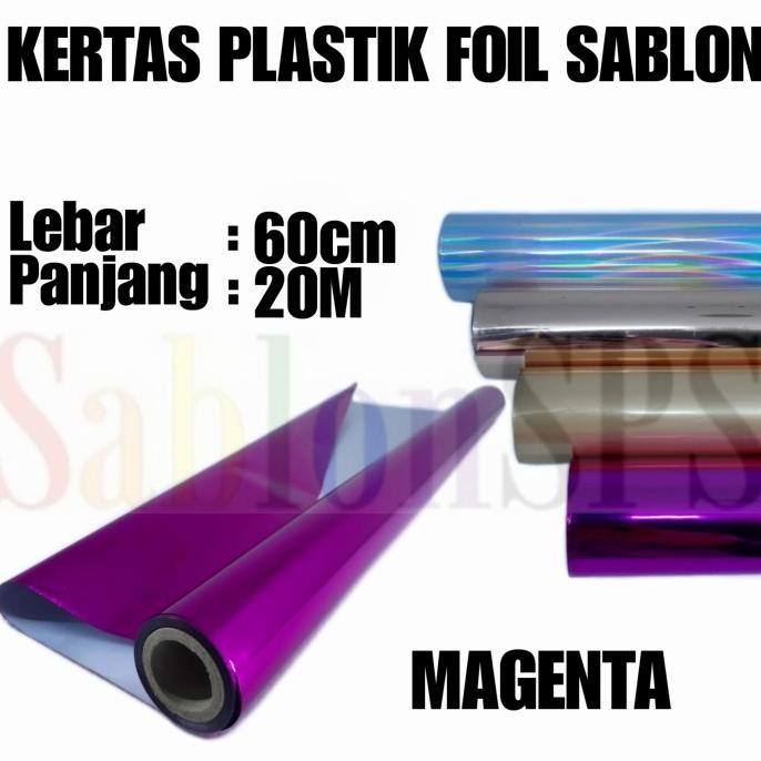 

Kertas Office PLASTIK KERTAS FOIL 60CMX20M TRANSFER SABLON MAGENTA ORIGINAL BEST QUALITY