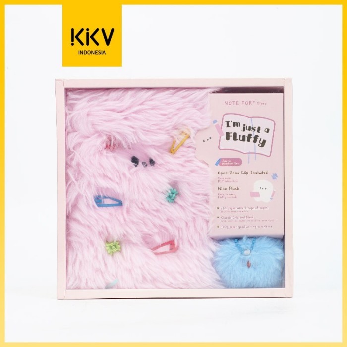 LIMITED EDITION OHSOME Fluffy Journal Notebook Set Buku Catatan Diary Berbulu Lucu Cute Untuk Anak