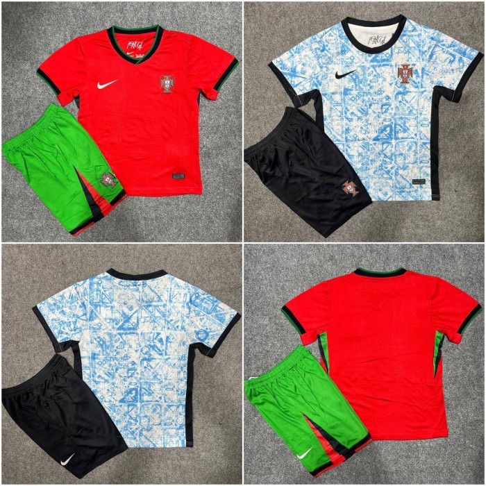 OBRAL Setelan Bola Anak Portugal Kids Set Jersey Portugal Baju Bola Anak Portugal Kaos Bola Anak
