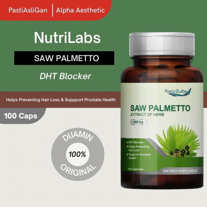 Nutrilabs Saw Palmetto Suplemen Vitamin Hair Loss DHT Blocker Prostate